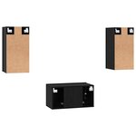 vidaXL Ensemble meuble TV 3 Pièces Chêne noir 60 x 30 x 30 cm