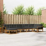 vidaXL Ensemble de canapés d'extérieur 7 Pièces Naturel et Anthracite