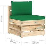 vidaXL Salon de jardin 10 Pièces avec coussins Bois imprégné de vert