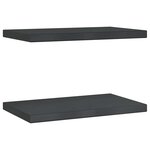 vidaXL Étagères murales 2 Pièces 50x30x3 cm noir acier inoxydable