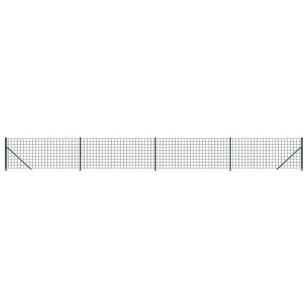 vidaXL Clôture en treillis métallique avec bride vert 1x10 m
