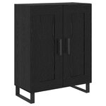 vidaXL Haut Armoire 2 Pièces Chêne noir Bois Aggloméré et Verre