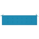 vidaXL Banc de jardin avec coussin bleu 175 cm Teck massif