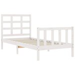 vidaXL Cadre de lit avec tête de lit blanc 90x200 cm bois massif