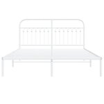 vidaXL Cadre de lit métal sans matelas et tête de lit blanc 150x200 cm