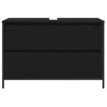 vidaXL Meuble de salle de bain lavabo tiroirs chêne noir 90x34 5x60 cm