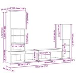 Meuble TV vidaXL avec lumières LED Bois vieilli 40.5x30x102 cm