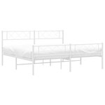 vidaXL Cadre de lit métal sans matelas et pied de lit blanc 193x203 cm