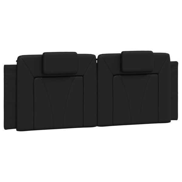 vidaXL Coussin de tête de lit noir 140 cm similicuir