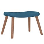 vidaXL Chaise de relaxation avec repose-pied Bleu Velours