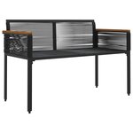 vidaXL Banc extérieur avec coussin Noir 117 x 54 x 74.5 cm polyrotin
