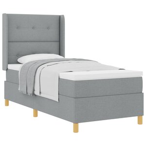 vidaXL Lit à ressorts avec matelas Gris clair 80 x 200 cm tissu