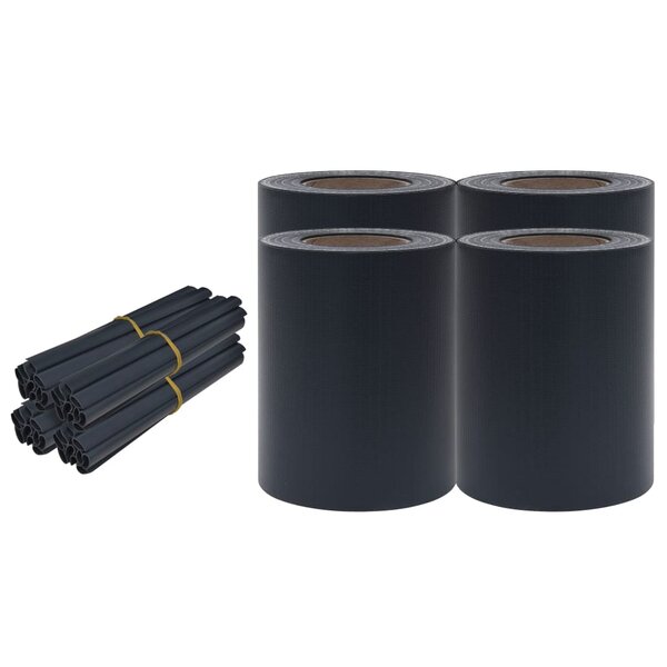 vidaXL Écrans d'intimité de jardin 4 Pièces PVC 35x0 19 m Gris foncé mat