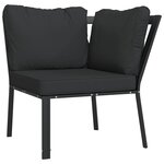 vidaXL Salon de jardin 9 Pièces avec coussins gris acier