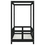 vidaXL Cadre de lit pour enfant noir 70x140 cm bois de pin massif