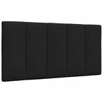 vidaXL Coussin de tête de lit noir 100 cm tissu