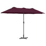vidaXL Parasol de jardin Rouge bordeaux 370 x 197 x 239 cm