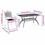 vidaXL Ensemble de salle à manger pour jardin 7 Pièces Noir Aluminium