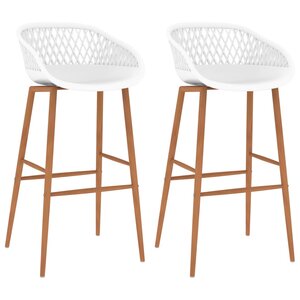 vidaXL Chaises de bar lot de 2 blanc