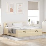 VidaXL Cadre de lit ottoman avec matelas crème 200x200cm tissu
