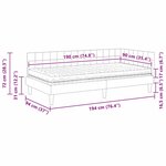 vidaXL Cadre de lit d'angle avec matelas Crème 90 x 190 cm Velours