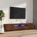 vidaXL Ensemble de meubles TV avec lumières LED 2 Pièces Chêne marron