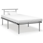 vidaXL Cadre de lit Gris Métal 100x200 cm