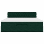 vidaXL Cadre de lit ottoman avec matelas vert foncé 200x200 cm velours