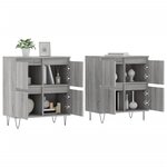vidaXL Buffets 2 Pièces sonoma gris bois d'ingénierie