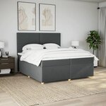 vidaXL Sommier à lattes de lit avec matelas Gris foncé 200x200cm Tissu