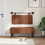 vidaXL Tête de lit suspendue Avec lumière LED Marron PU antique