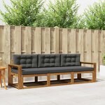 vidaXL Ensemble de canapés d'extérieur 3 Pièces Naturel et Anthracite