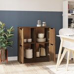 vidaXL Buffets 2 Pièces chêne marron 30x30x70 cm Bois d'ingénierie