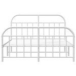 vidaXL Cadre de lit métal sans matelas et pied de lit blanc 150x200 cm