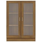vidaXL Armoire à vitrine Chêne brun 82 5x30 5x115cm Bois d'ingénierie