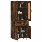 vidaXL Buffet haut Chêne fumé 69 5x34x180 cm Bois d'ingénierie