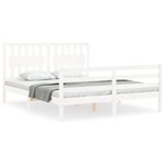 vidaXL Cadre de lit sans matelas blanc bois de pin massif