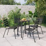 vidaXL Ensemble à manger de jardin 5 Pièces anthracite acier