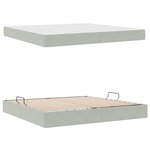 vidaXL Lit avec rangement et matelas Gris clair 200 x 200 cm Velours