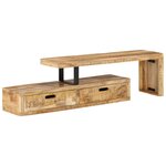 vidaXL Meuble TV (118-200) x 30 x 40 cm en bois massif de manguier