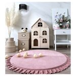 Tapis de jeu pliable en velours 105 rond rose