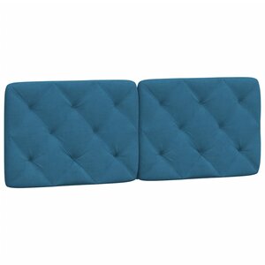 vidaXL Coussin de tête de lit bleu 120 cm velours