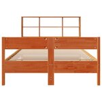 vidaXL Lit bibliothèque sans matelas cire marron 120x200 cm pin massif