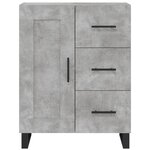 vidaXL Buffet haut Gris béton 69 5x34x180 cm Bois d'ingénierie