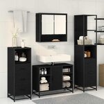 vidaXL Ensemble de mobilier de salle de bain 3 Pièces Chêne noir