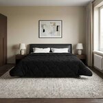 vidaXL Duvet d'été simple Matelassé Noir 200 x 200 cm