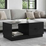 vidaXL Table basse Noir 90 x 50 x 37 cm Bois d'ingénierie