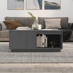 vidaXL Table basse Gris 100x101x40 5 cm Bois massif de pin