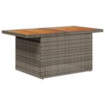 Set de canapé de jardin 7 pièces avec coussins gris en poly rotin