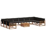 vidaXL Ensemble de canapés d'extérieur 11 Pièces Naturel et Noir